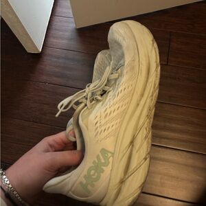 Hoka Cream Athletic Shoes